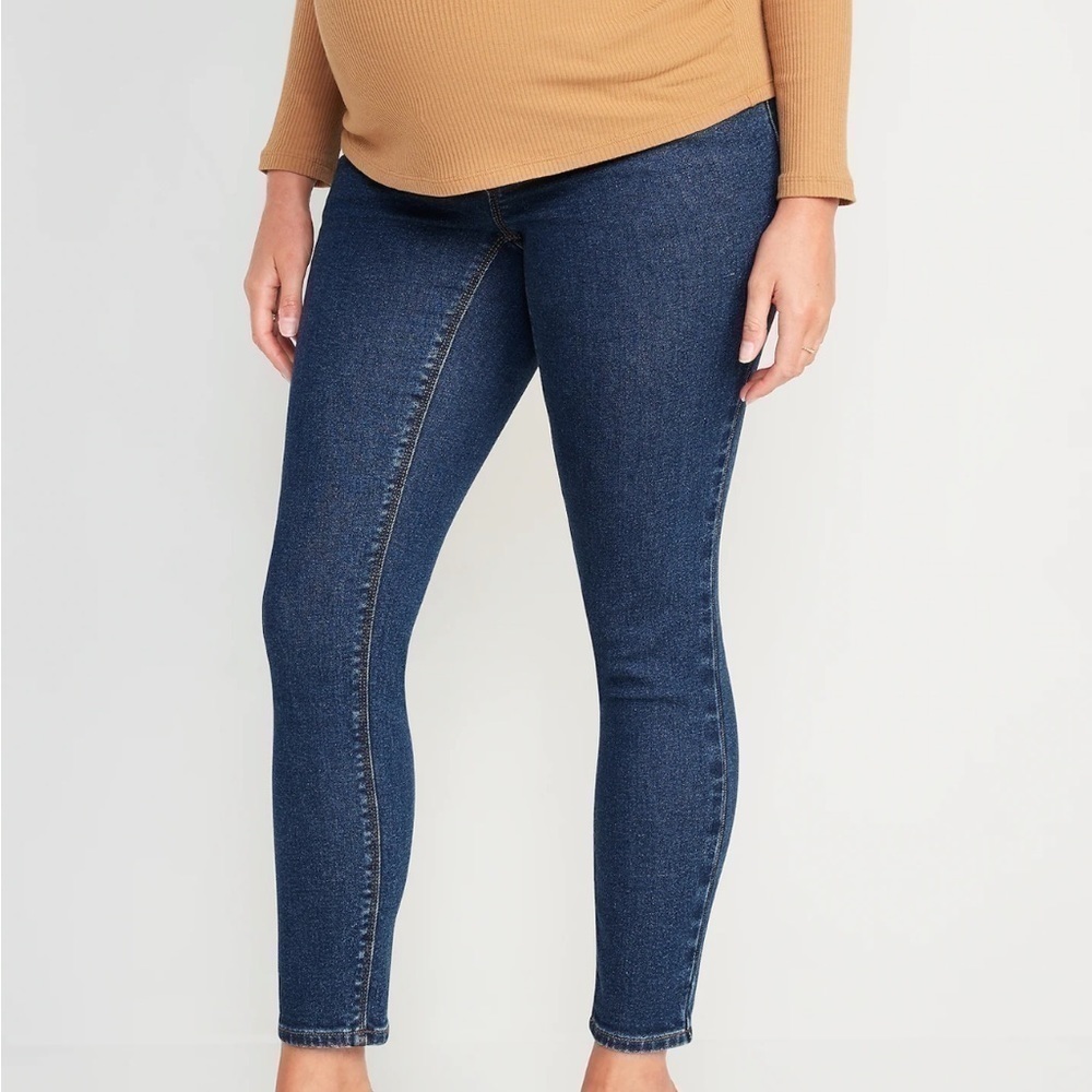 𝅺old Navy Premium full panel rockstar super skinny plus size maternity jeans 18